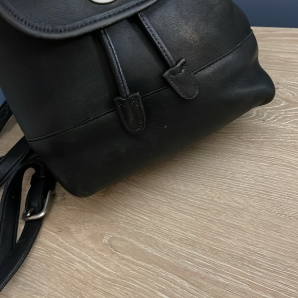 Vintage Coach Black Leather Mini Backpack 9960 - Picture 10 of 14